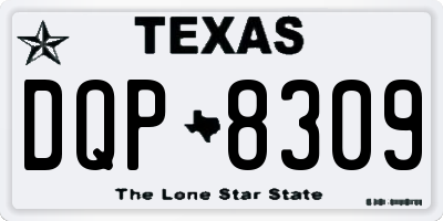 TX license plate DQP8309