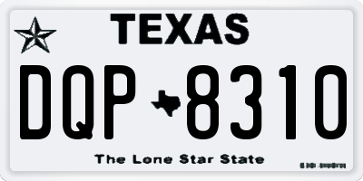 TX license plate DQP8310
