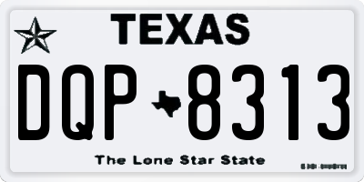 TX license plate DQP8313
