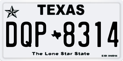 TX license plate DQP8314