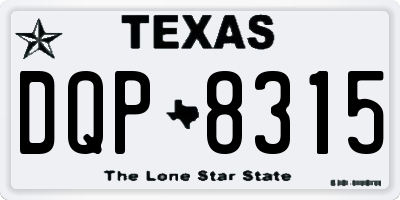 TX license plate DQP8315