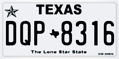 TX license plate DQP8316