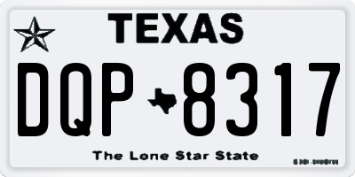 TX license plate DQP8317