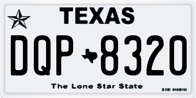 TX license plate DQP8320