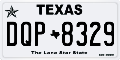 TX license plate DQP8329