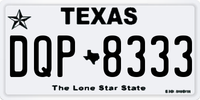 TX license plate DQP8333