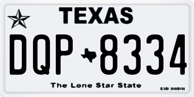 TX license plate DQP8334