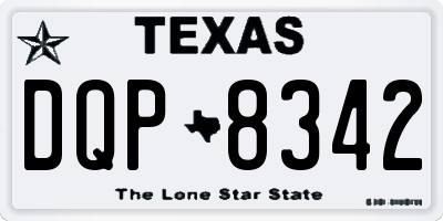 TX license plate DQP8342