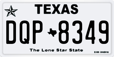TX license plate DQP8349