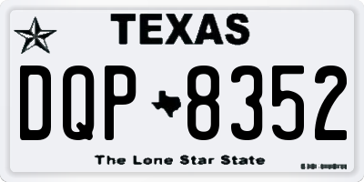 TX license plate DQP8352