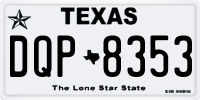 TX license plate DQP8353