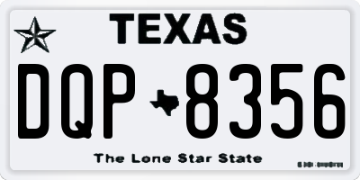 TX license plate DQP8356