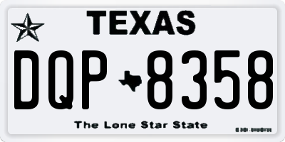TX license plate DQP8358