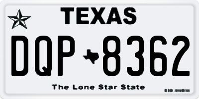 TX license plate DQP8362