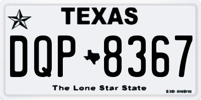 TX license plate DQP8367