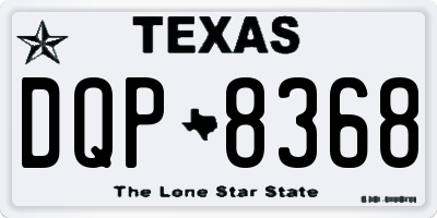 TX license plate DQP8368