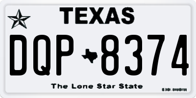 TX license plate DQP8374