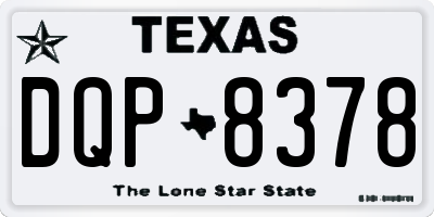 TX license plate DQP8378