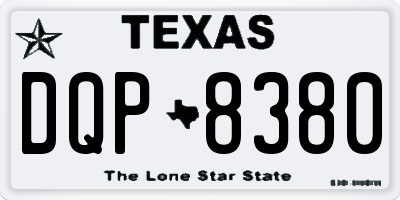 TX license plate DQP8380