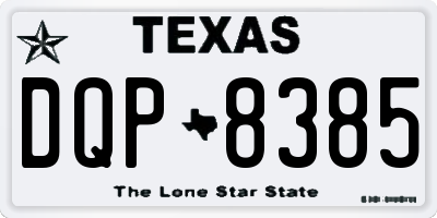 TX license plate DQP8385