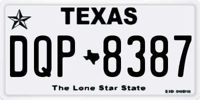 TX license plate DQP8387
