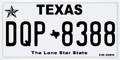 TX license plate DQP8388
