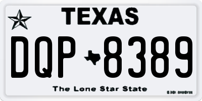 TX license plate DQP8389