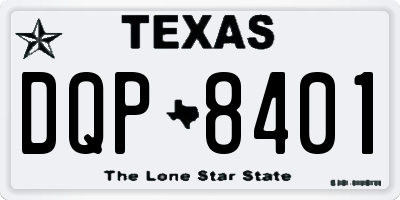 TX license plate DQP8401