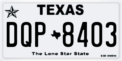 TX license plate DQP8403