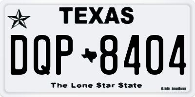TX license plate DQP8404