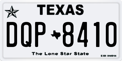 TX license plate DQP8410