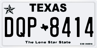 TX license plate DQP8414