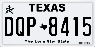 TX license plate DQP8415