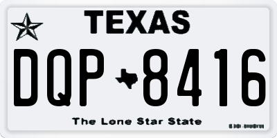 TX license plate DQP8416