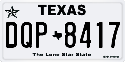 TX license plate DQP8417