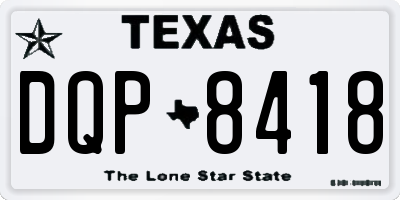 TX license plate DQP8418