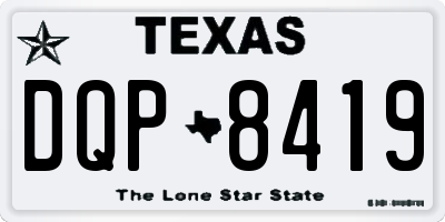 TX license plate DQP8419