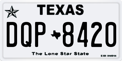 TX license plate DQP8420
