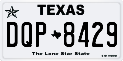 TX license plate DQP8429