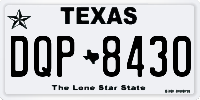 TX license plate DQP8430