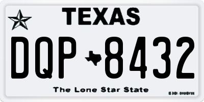 TX license plate DQP8432