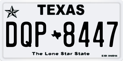 TX license plate DQP8447