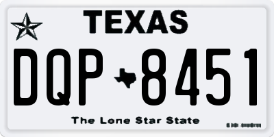 TX license plate DQP8451