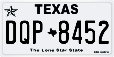 TX license plate DQP8452
