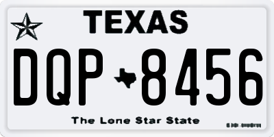 TX license plate DQP8456