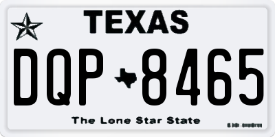 TX license plate DQP8465