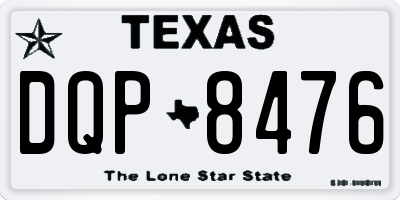 TX license plate DQP8476