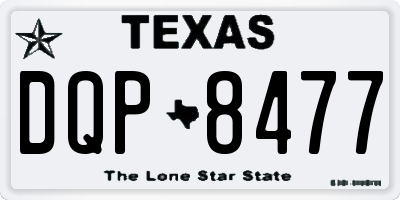 TX license plate DQP8477