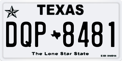 TX license plate DQP8481