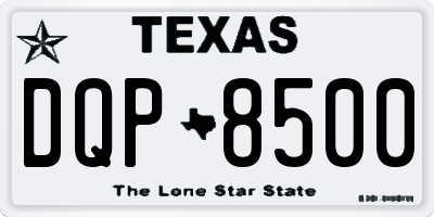 TX license plate DQP8500